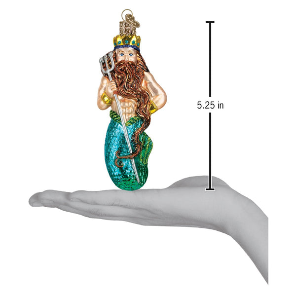 Adorno de cristal de tritón Neptuno