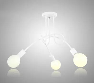 Iron Art Minimalist Ceiling Lamp Tube Chandelier 3-light white iron fixture on Tampa Home & Garden Store
