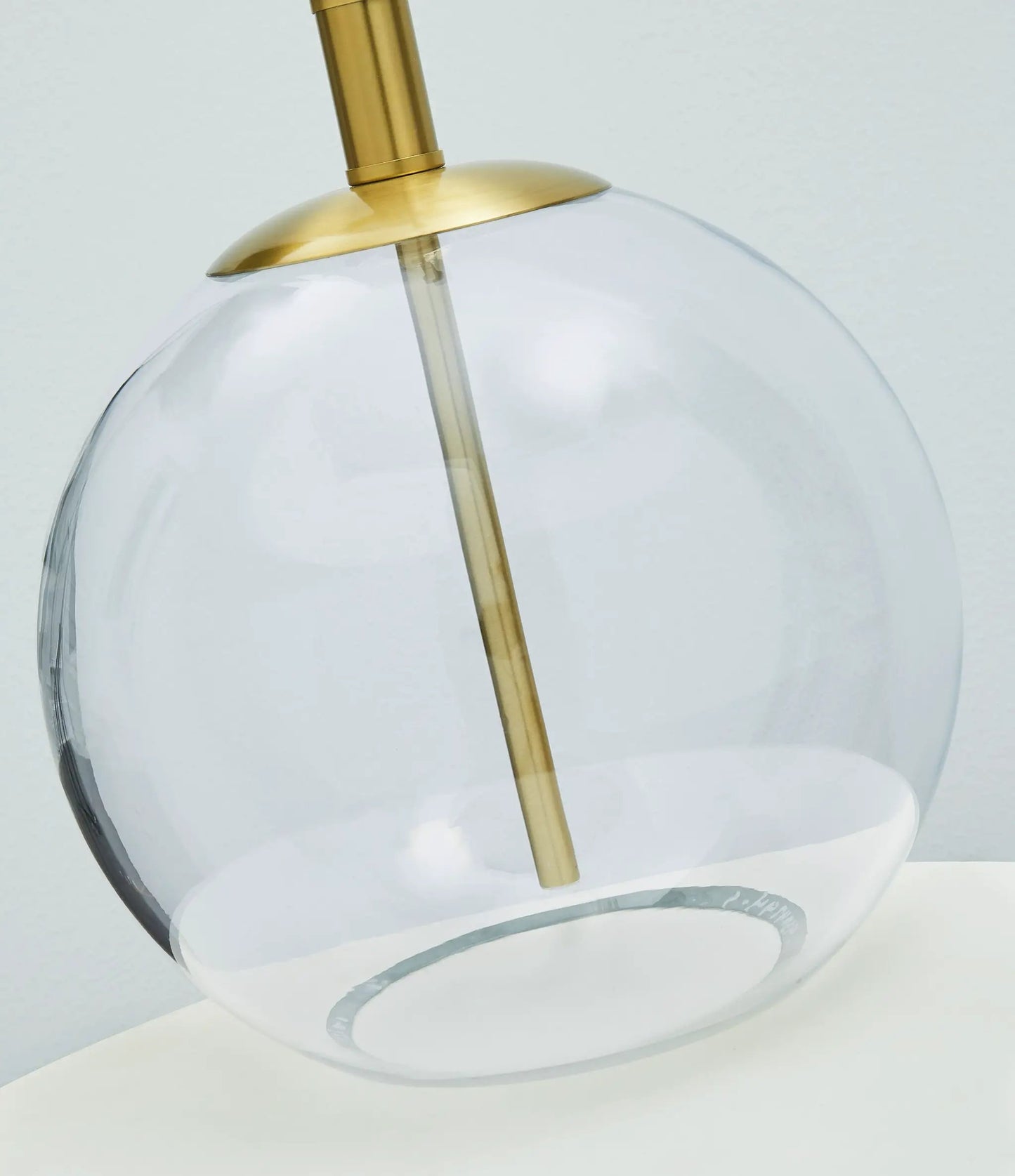 Samder Glass Table Lamp With White Finish