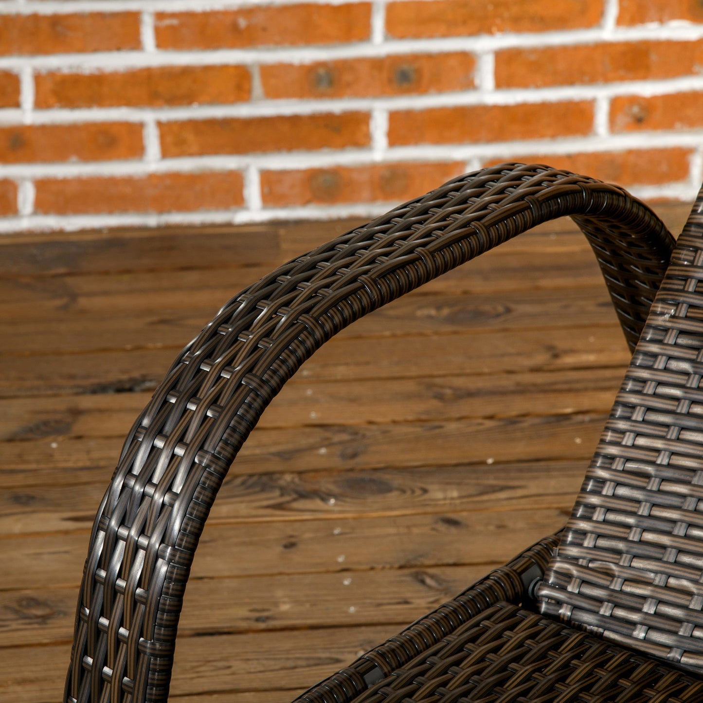 Outsunny Handwoven Rattan Outdoor Chaise Lounge