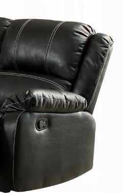 Zuriel synthetic recliner sofa black faux leather by HouseOfZazla reclining chaise longue on Tampa Home & Garden Store