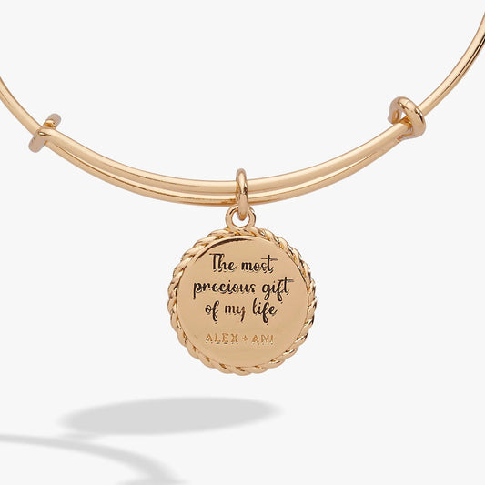 Daughter gold-tone charm bracelet with The most precious gift pendant by ALEX AND ANI on Tampa Home & Garden Store