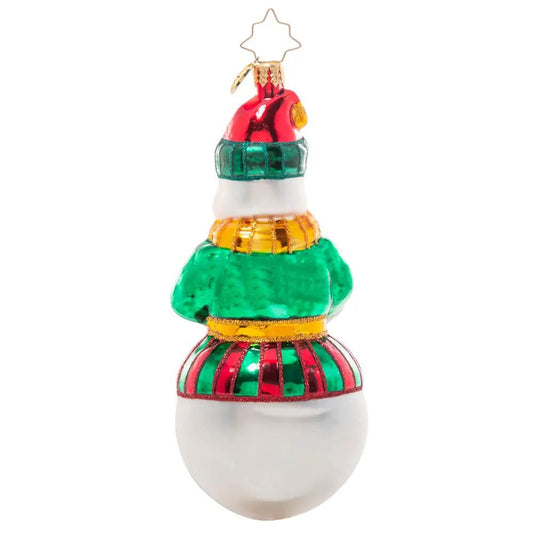 Guardian of the Forest glass ornament cardinal stacked red green white with star hanger on Tampa Home & Garden Store