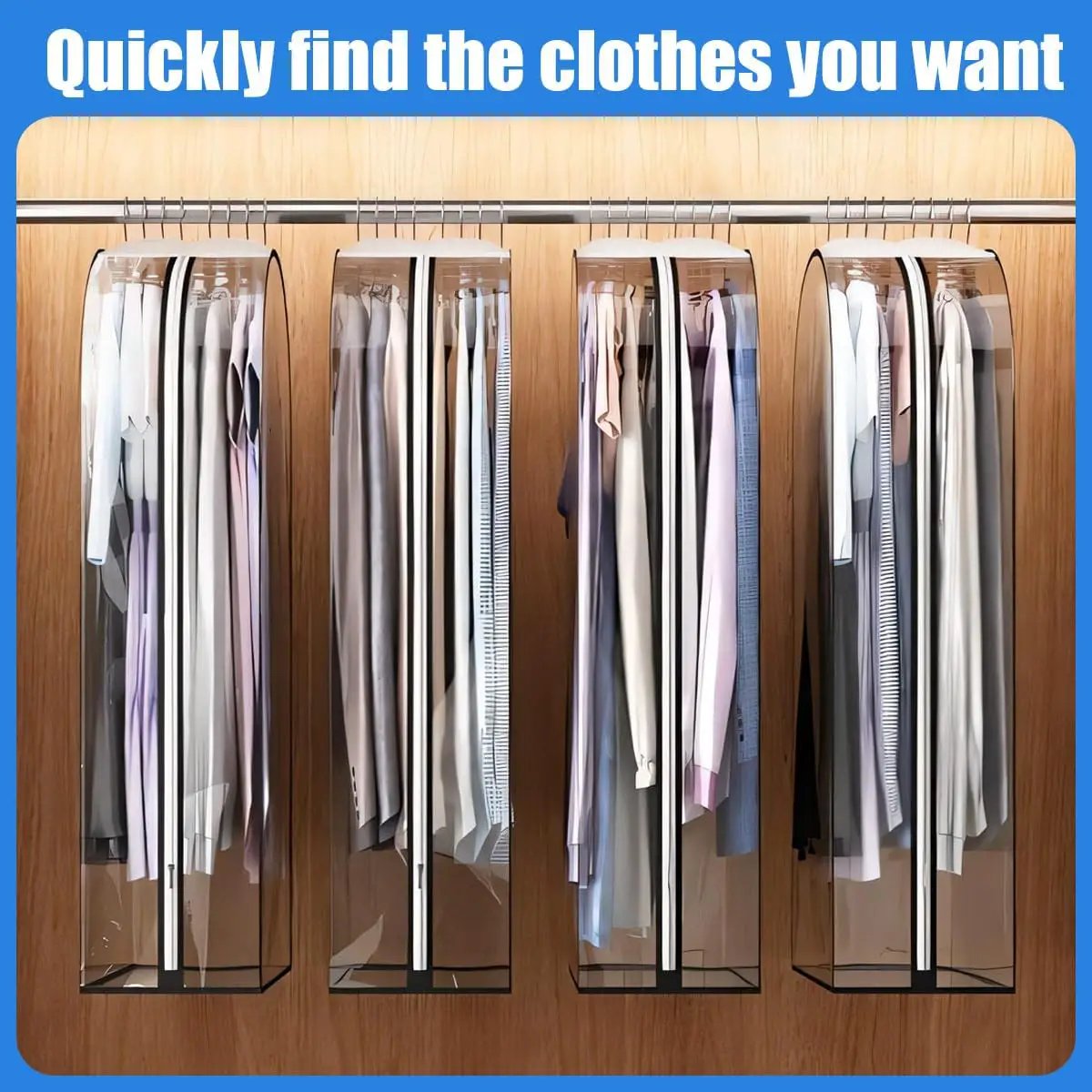 3-pack clear PEVA garment bags with zippers for closet storage Moktan Sabai on Tampa Home & Garden Store