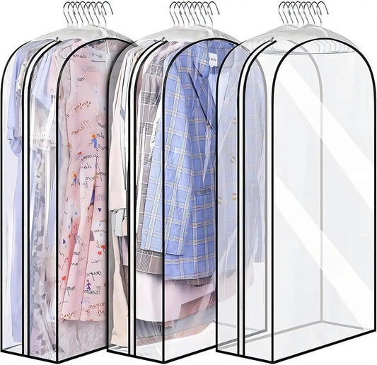 3-pack clear garment bags with zipper, waterproof PEVA by Moktan Sabai on Tampa Home & Garden Store