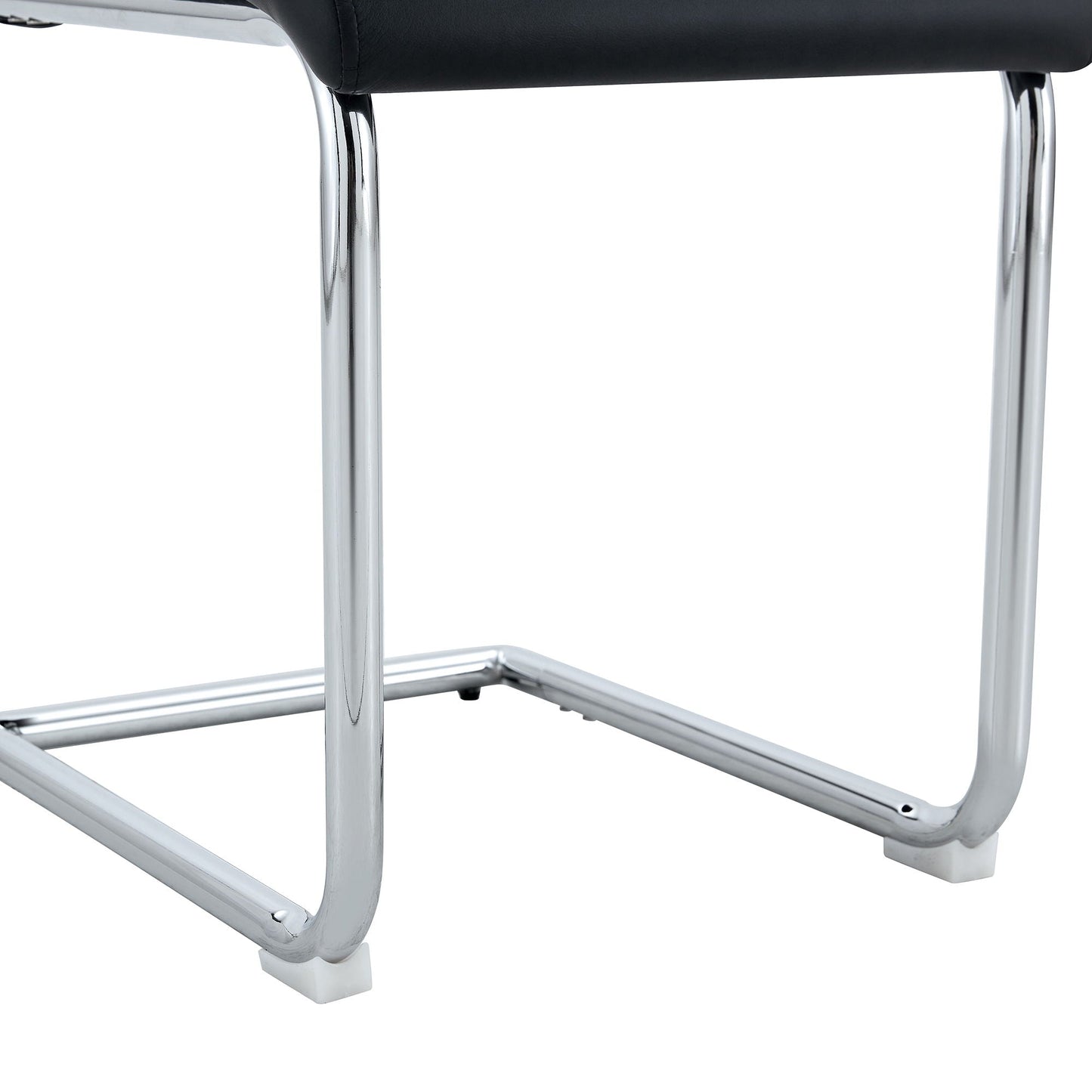 Modern dining chair set by HouseOfZazla with chrome legs and black upholstery on Tampa Home & Garden Store
