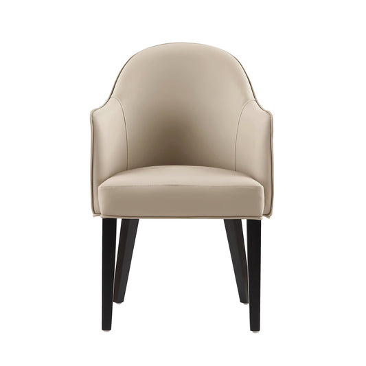 Hillman Modern Armchair with beige faux leather upholstery and black wooden legs on Tampa Home & Garden Store