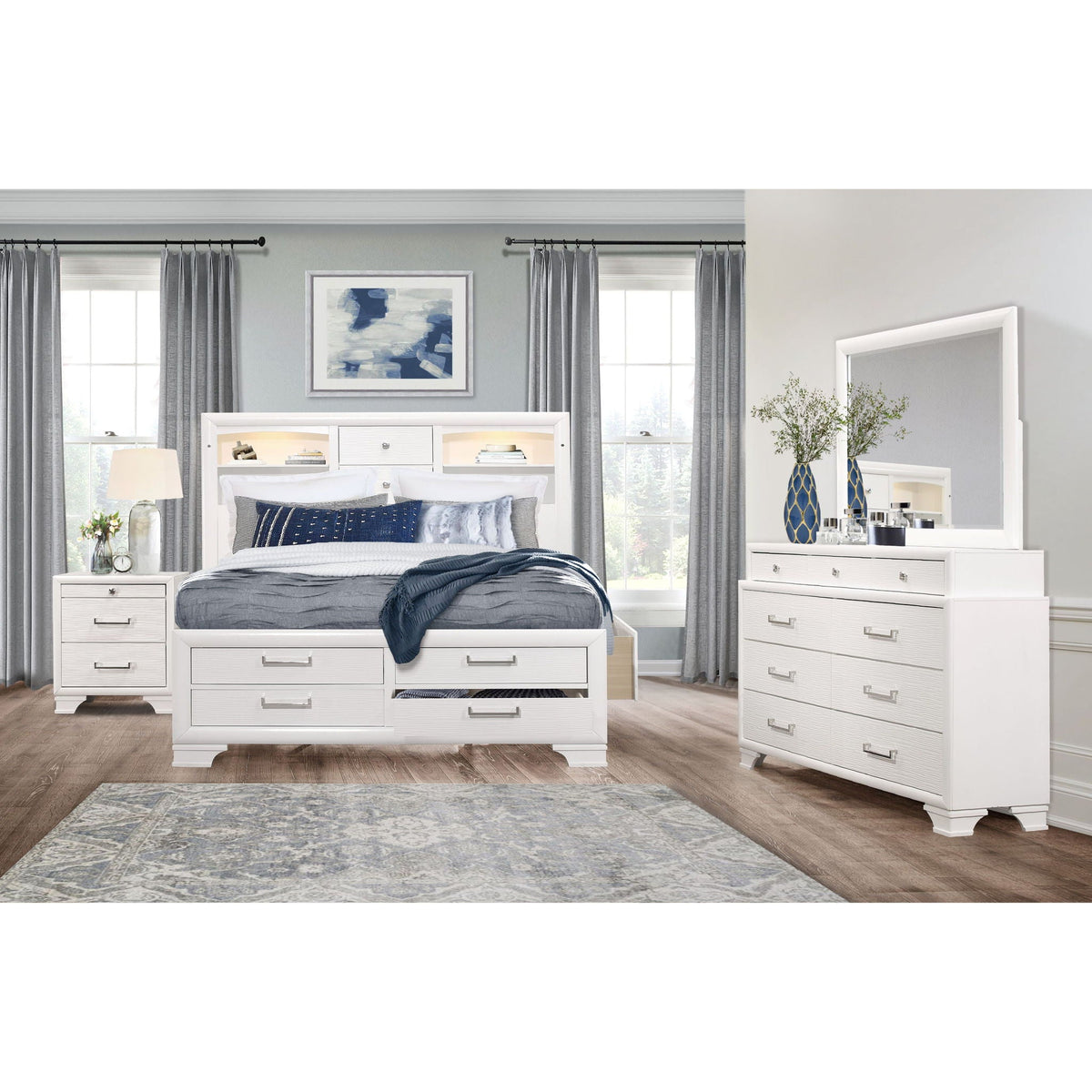 Civic solid wood dresser set of two with large storage, white finish by HouseOfZazla on Tampa Home & Garden Store