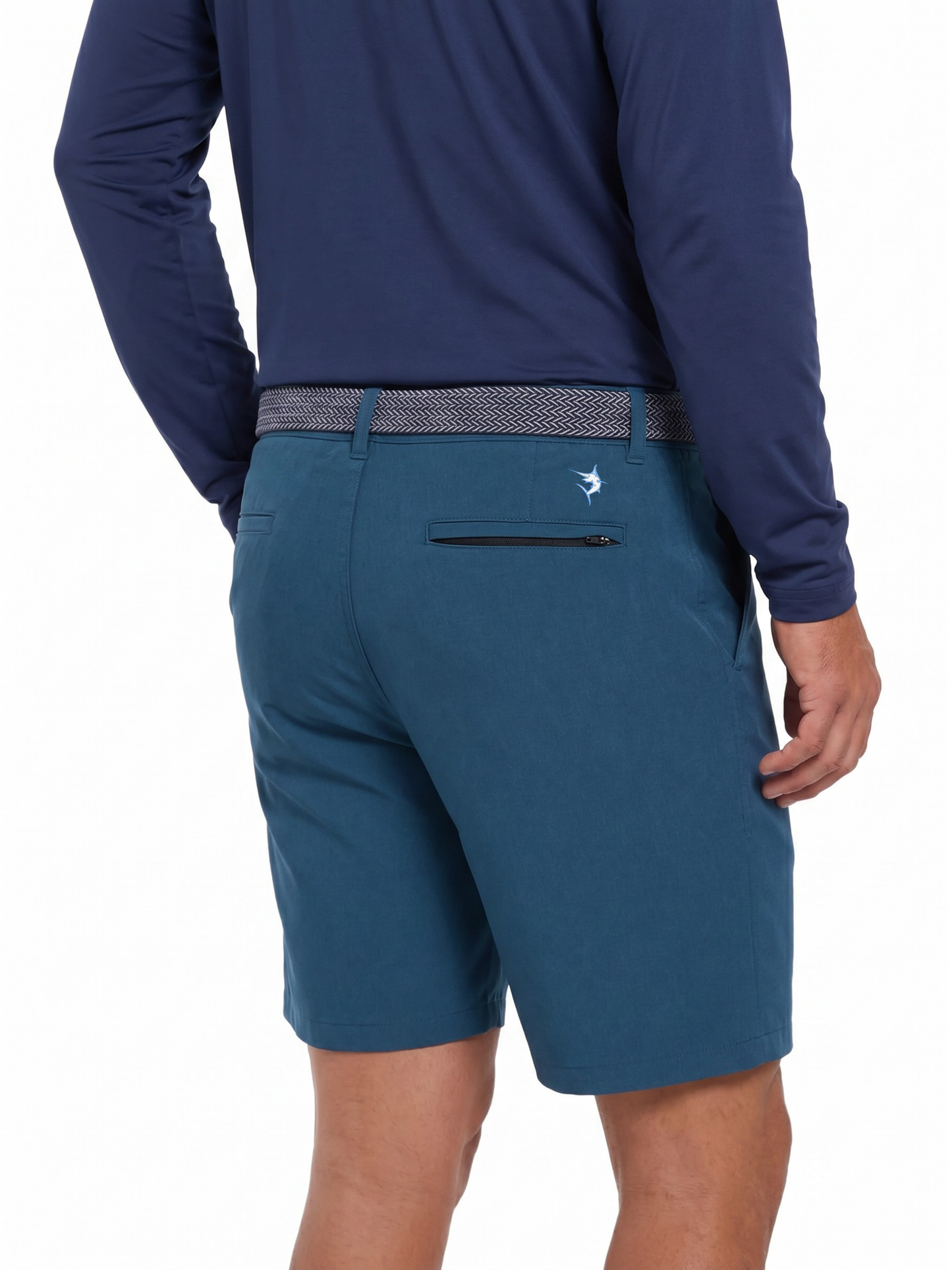 Bayport Lightweight Shorts blue with White Water Life logo on Tampa Home & Garden Store