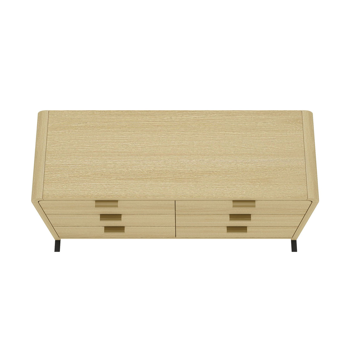 Oak double dresser with six drawers in light oak finish Grace Collection on Tampa Home & Garden Store