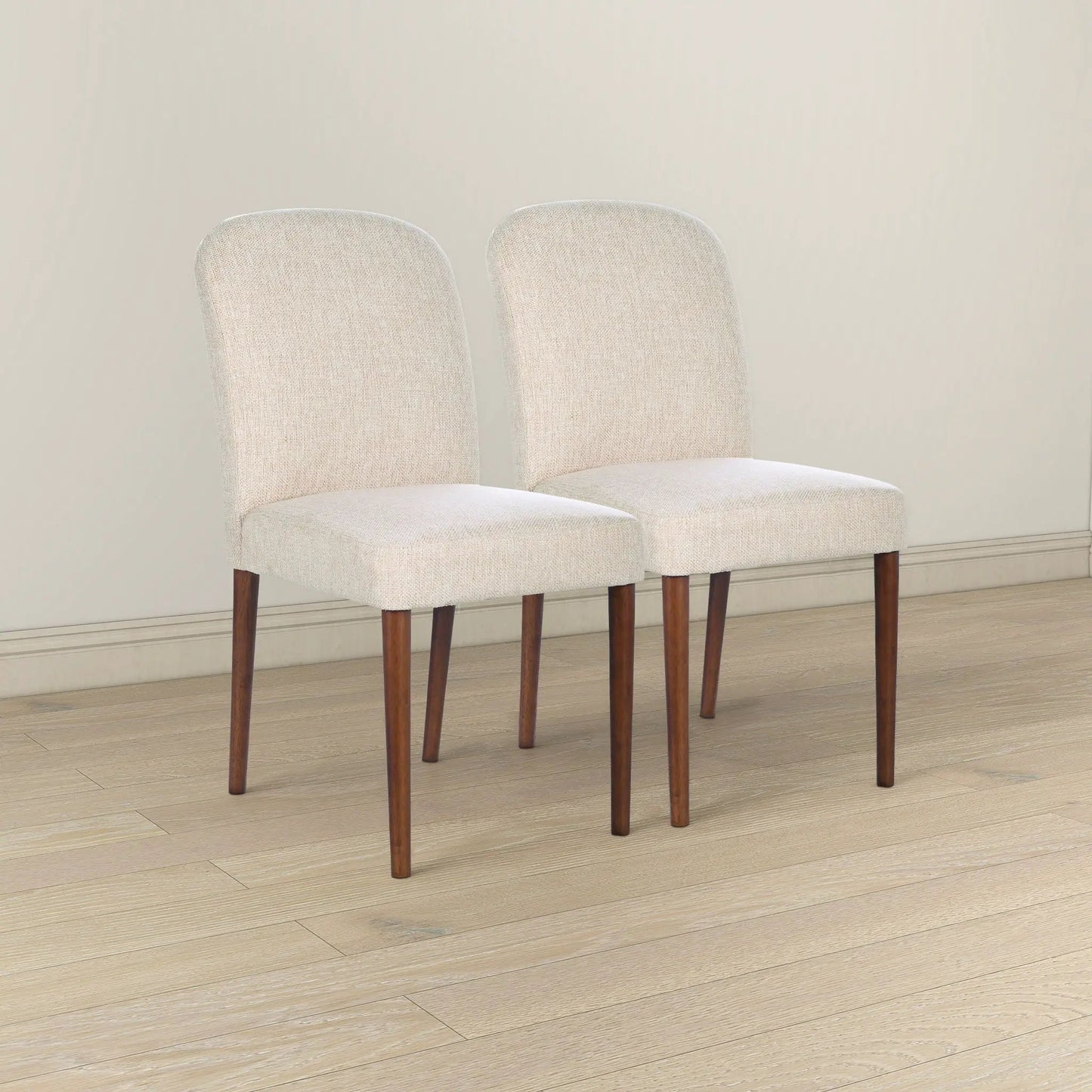 Capri Dining Chair Set of 2 Beige Linen Deluxe