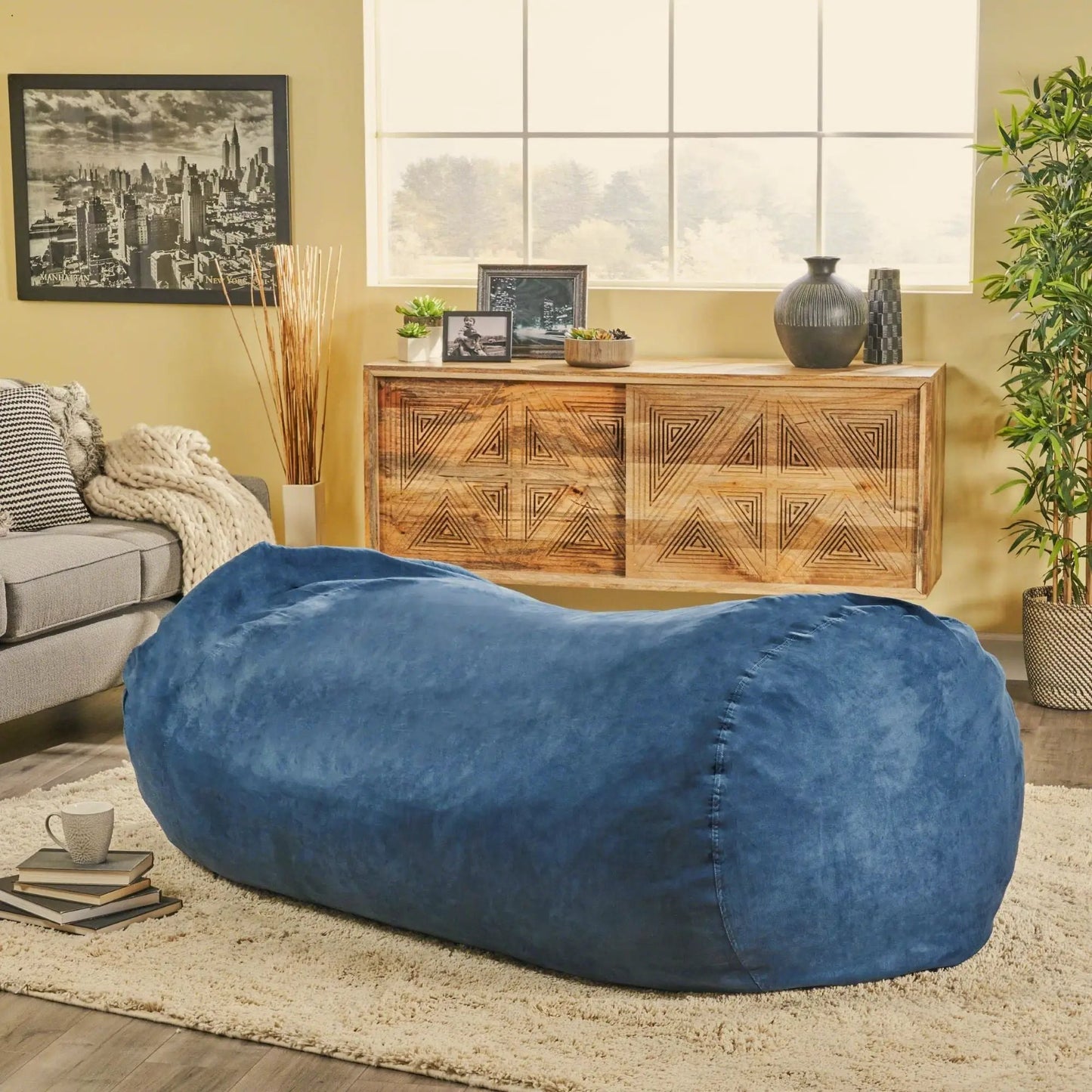 Marlin 6.5 Foot Bean Bag With Suede Cover