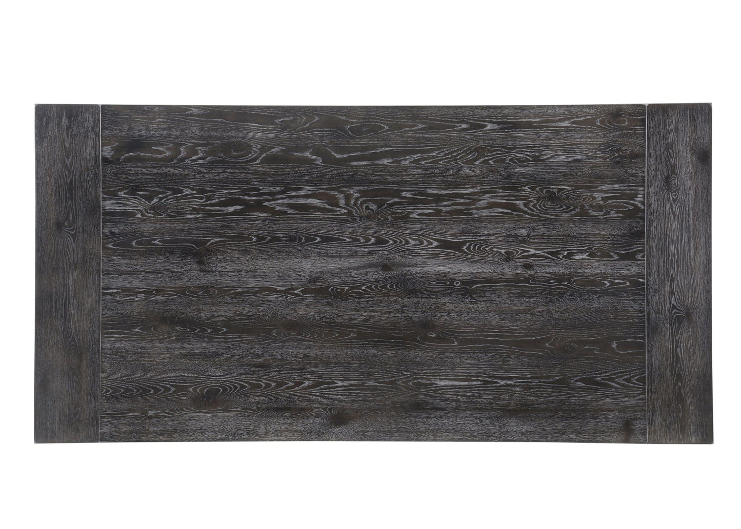 Bernard Weathered dining table dark wood with grain and panels on Tampa Home & Garden Store
