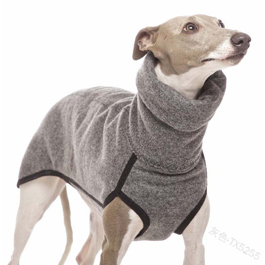 Dog coat grey fleece high-collar warm Fashion Trend Big Dog Puppy Pet Clothes by Pet Zen on Tampa Home & Garden Store