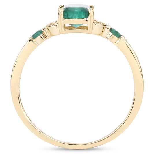 1.07ct emerald and white diamond ring in 14K yellow gold by Bids.com on Tampa Home & Garden Store