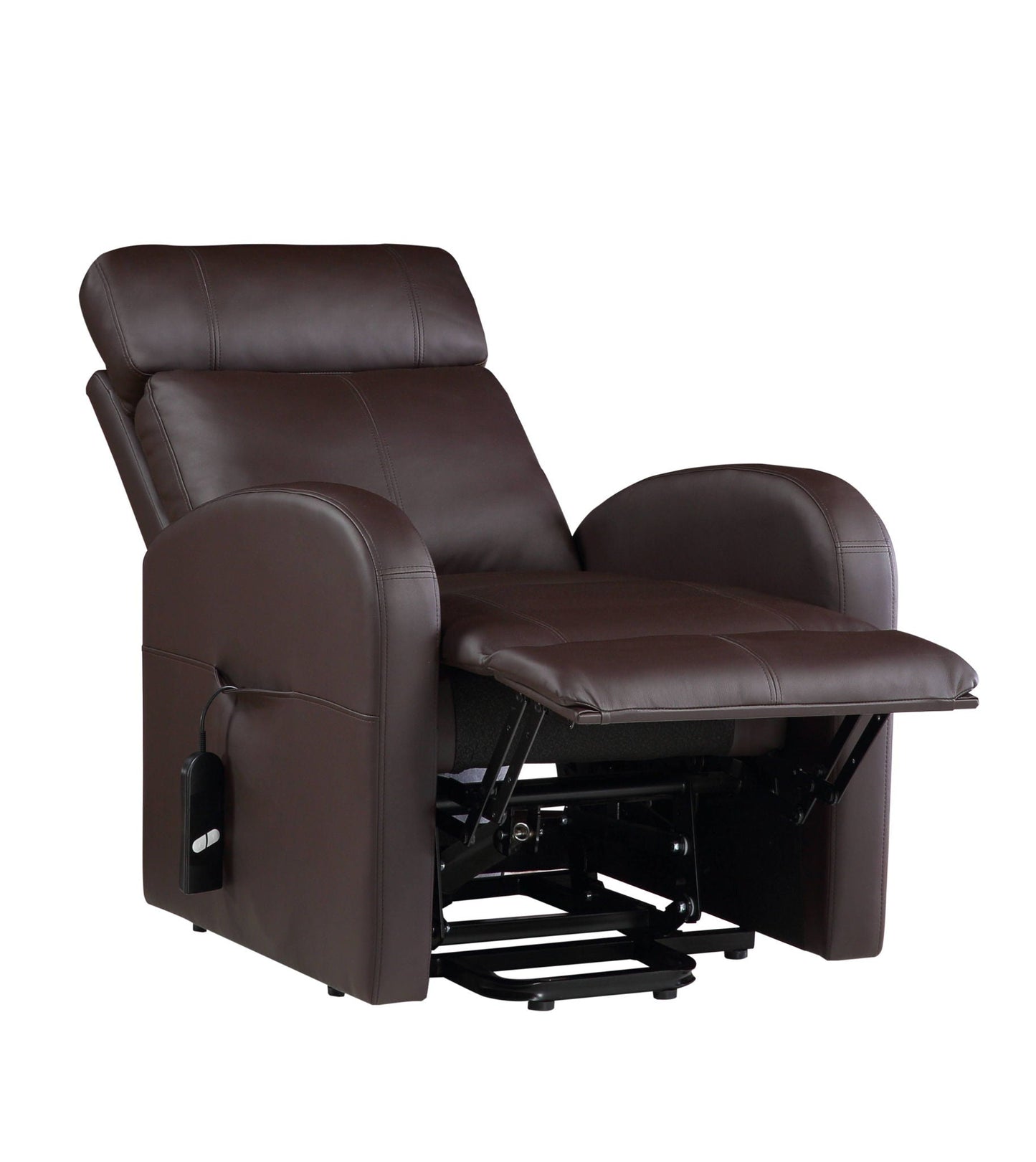 Ricardo Power Motion Recliner With Lift brown leather by HouseOfZazla with extended footrest on Tampa Home & Garden Store