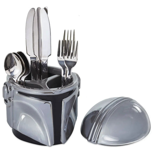 Mandalorian helmet ceramic utensil caddy with divider The Country Christmas Loft on Tampa Home & Garden Store
