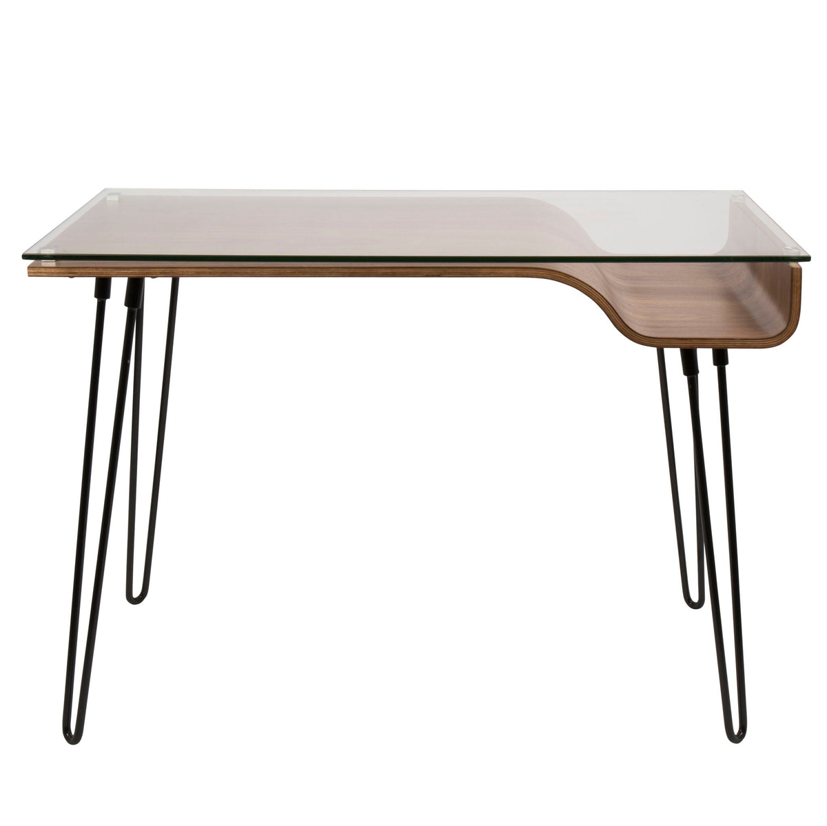 Mid-Century Modern Writing Desk with Glass Top in Walnut by HouseOfZazla on Tampa Home & Garden Store