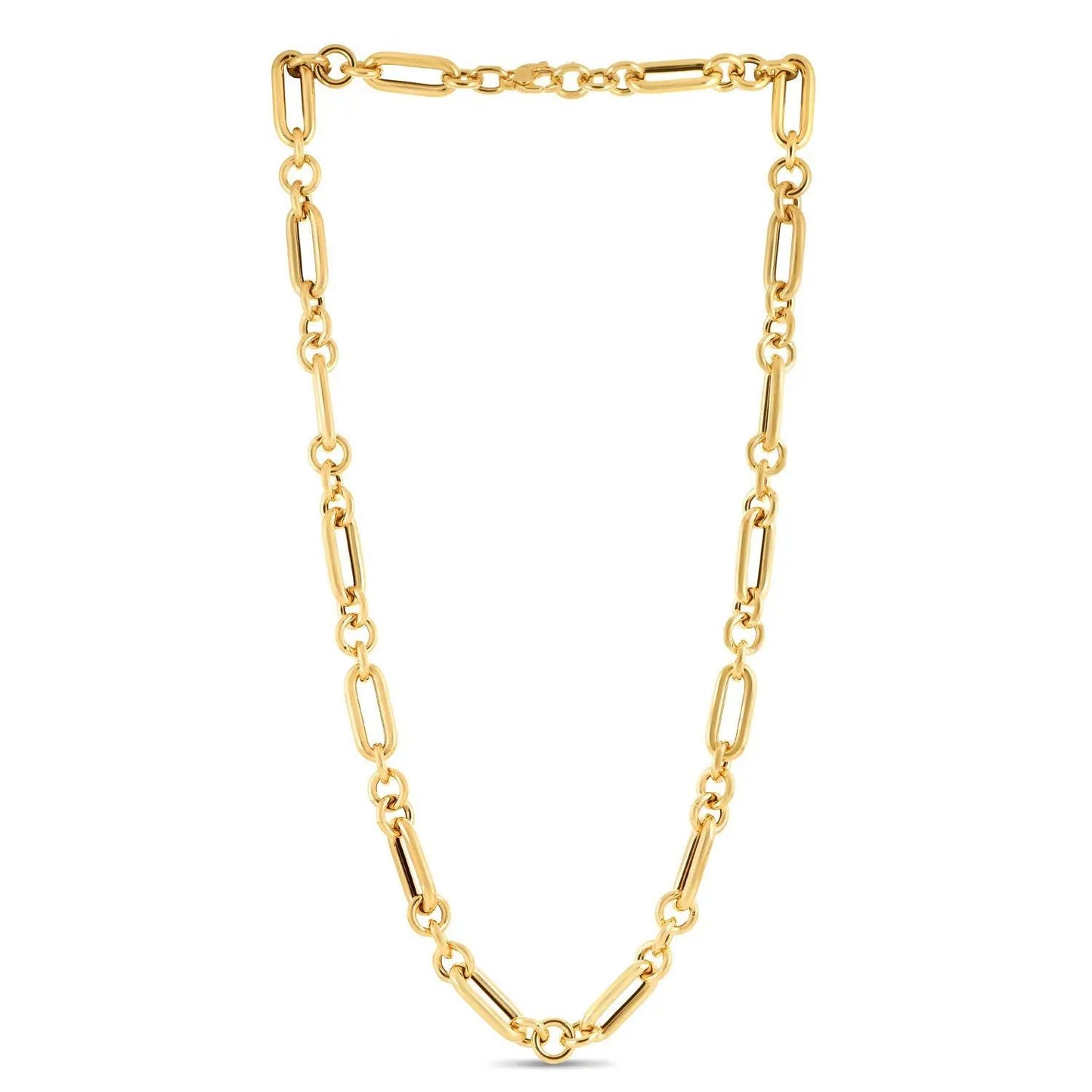 14k yellow gold Italian paperclip chain necklace with elongated links on Tampa Home & Garden Store