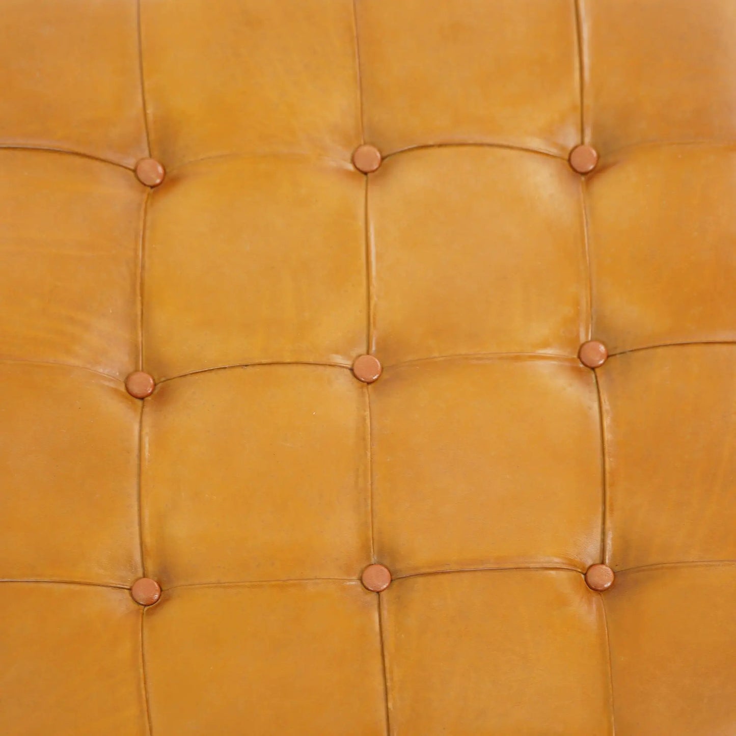 Benjiro tan upholstered bench in leather with tufted button details by Unique Piece Furniture on Tampa Home & Garden Store