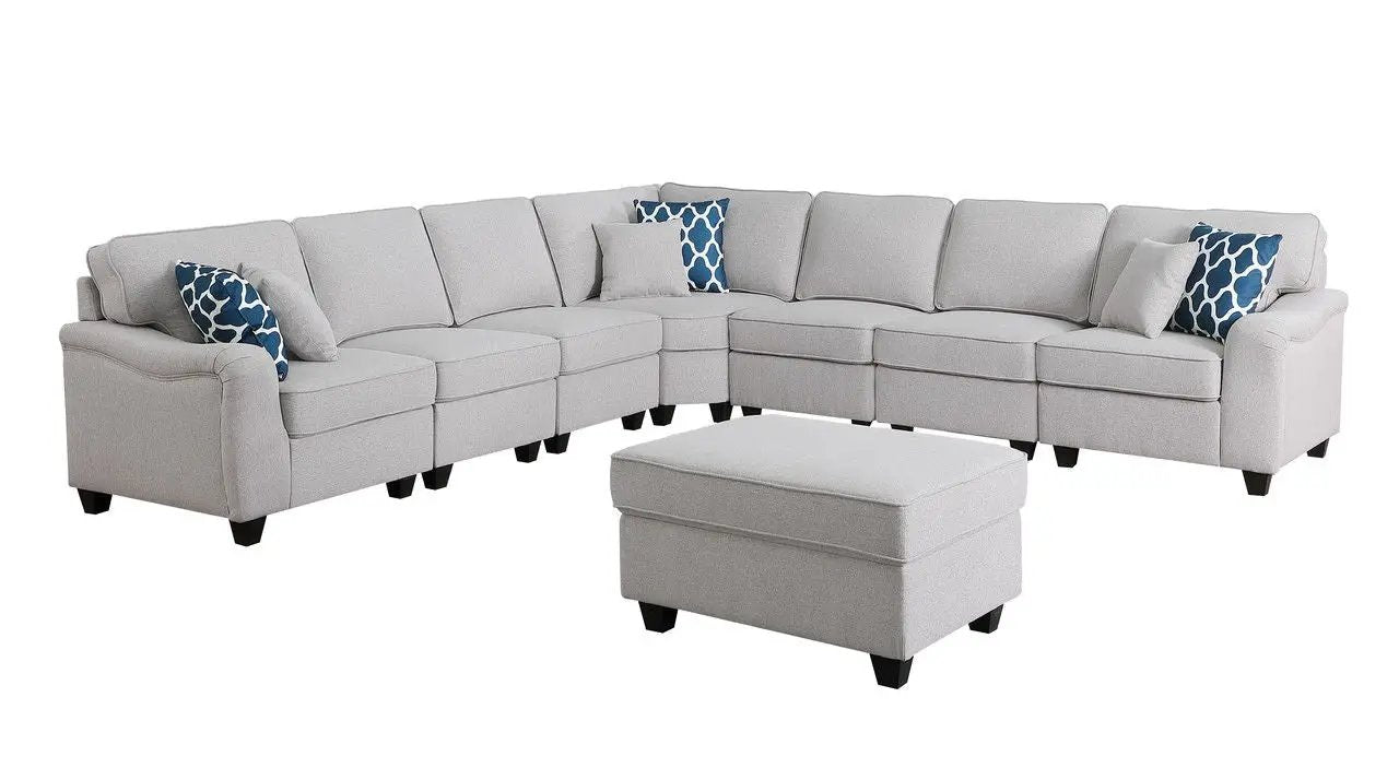 Leo Comfort Modular Sofa and Ottoman Set