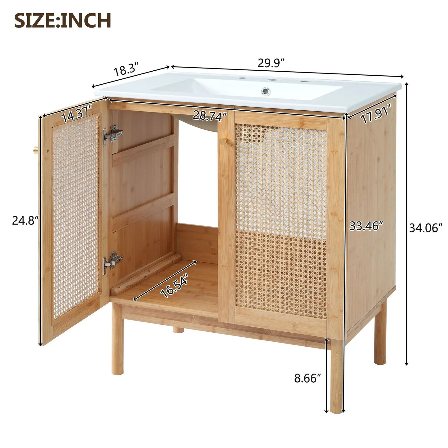 Bathroom Vanity Cabinet With Soft Close Doors