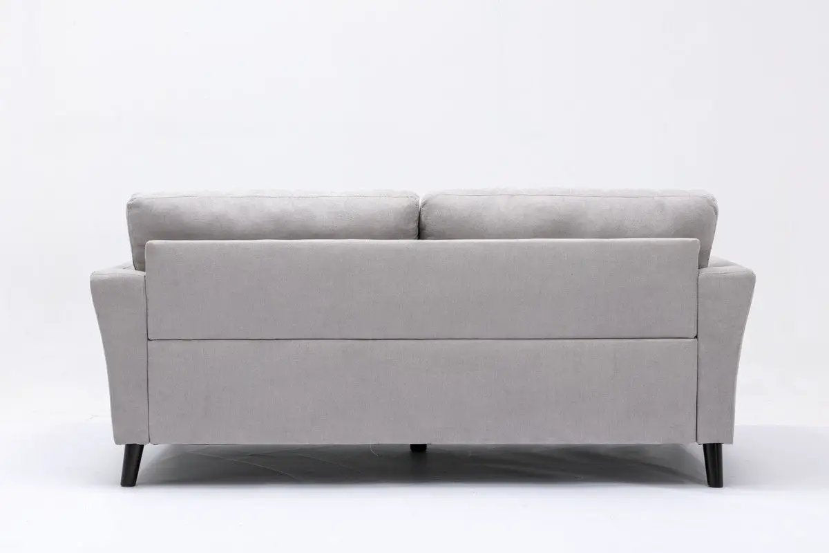 Damian Woven Fabric Sofa with Accent Pillows