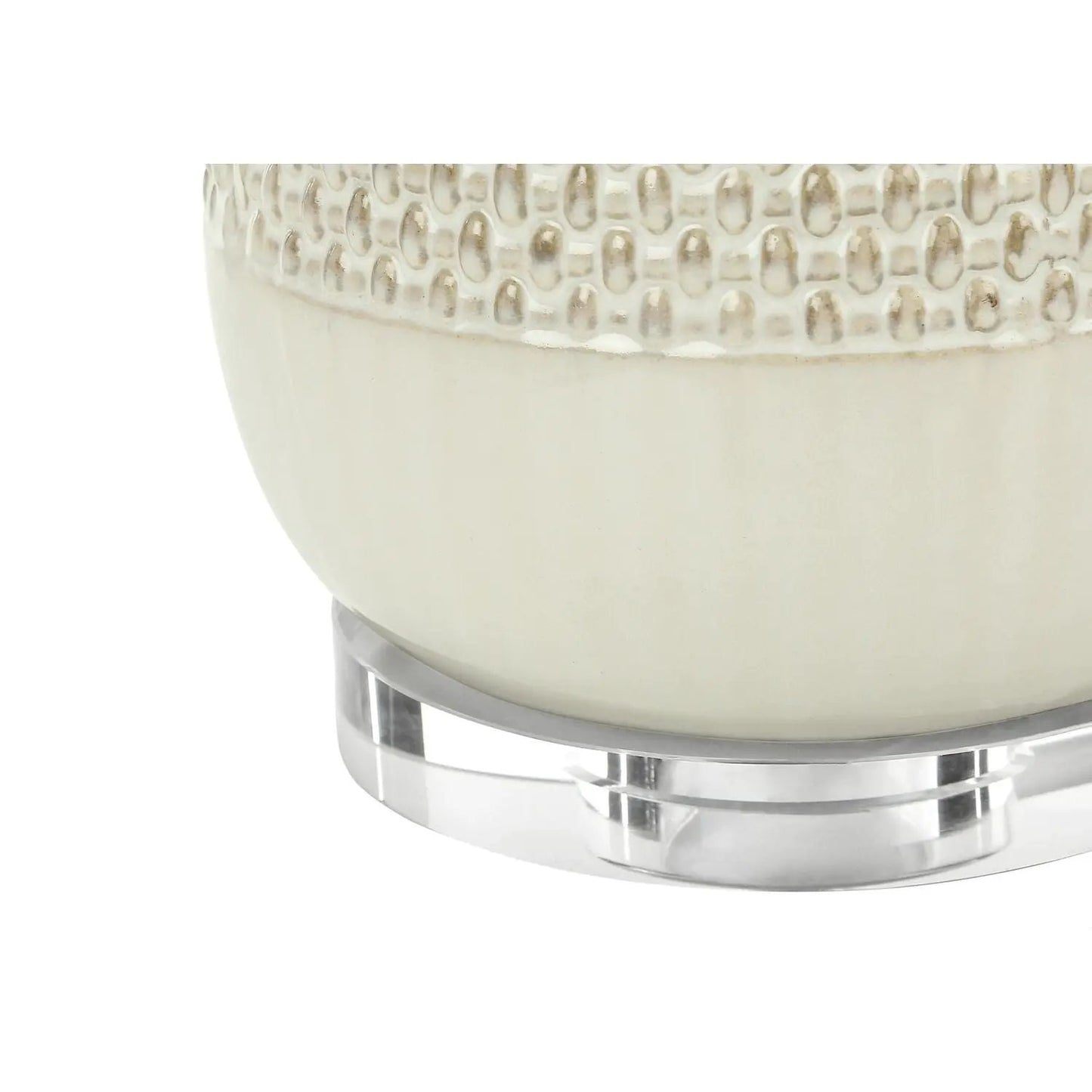Table lamp cream ceramic with textured top and chrome base Unique Piece Furniture on Tampa Home & Garden Store