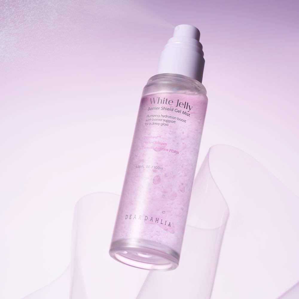 White Jelly Barrier Shield Gel Mist 100ml pink gel mist in pump bottle by Seoulia on Tampa Home & Garden Store