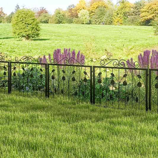 Decorative Garden Fence with 8 Panels Animal Barrier-Black - Tampa Home & Garden Store