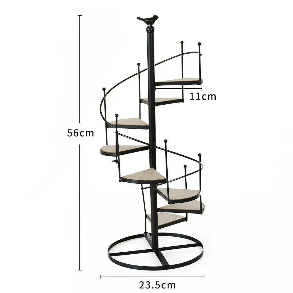 Black iron 8-layer spiral stair plant stand by Decorbites on Tampa Home & Garden Store