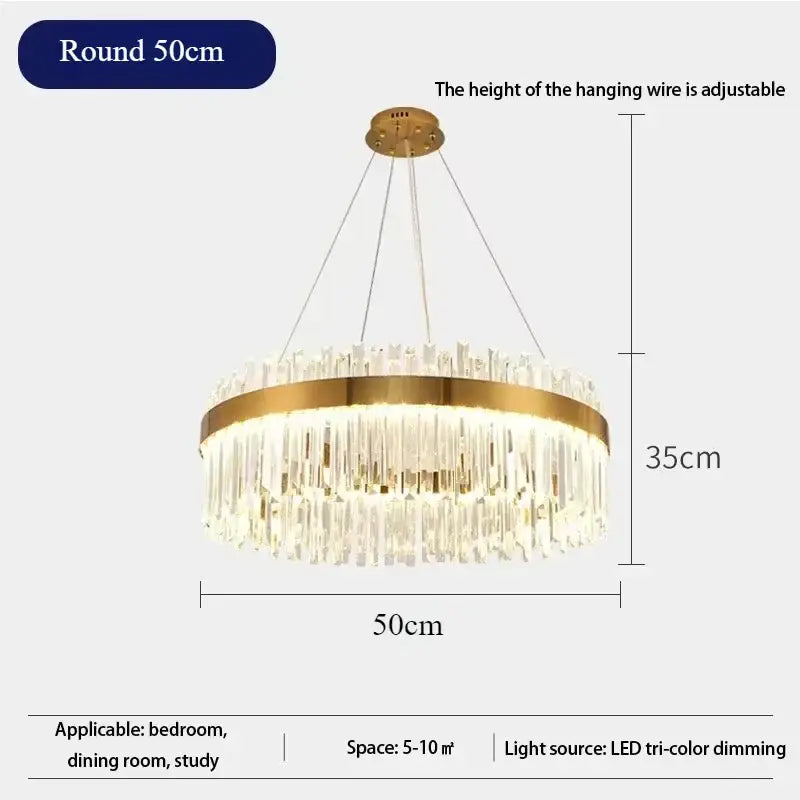 Modern Gold and a Crystal Elegant Ceiling Light