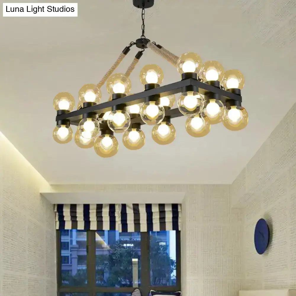 Industrial farmhouse black pendant light with cognac glass globes Decorbites on Tampa Home & Garden Store