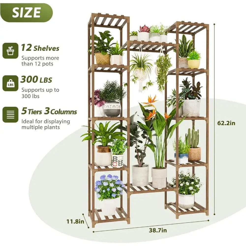 Indoor Plant Grow Lights with 12 Tiers, 62.2'' Tall
