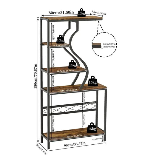 Industrial black wood plant stand rack 5-tier with metal frame by Decorbites on Tampa Home & Garden Store