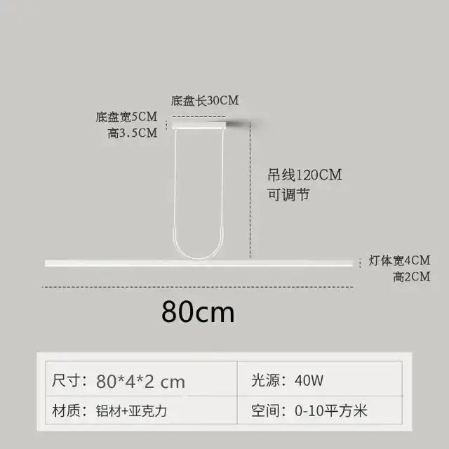 Nordic minimalist black metal LED chandelier pendant light Decorbites with adjustable 120cm cord on Tampa Home & Garden Store