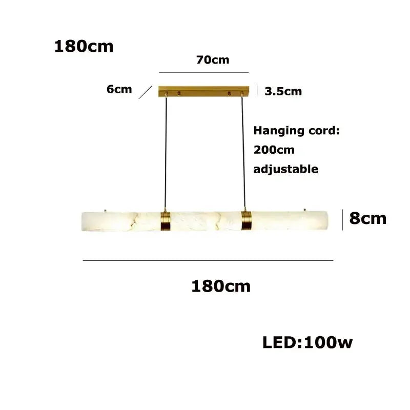 White Alabaster LED Marble Hanging Lamps