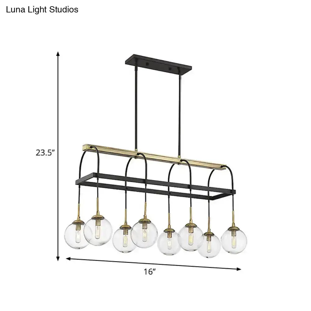 Minimalist arch pendant light black & gold with clear glass bulbs, 8 bulbs, Decorbites on Tampa Home & Garden Store