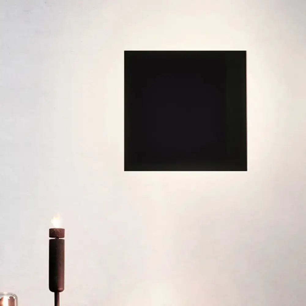 Black Square Soft-Glow Wall Sconce by Decorbites, matte black square wall fixture on Tampa Home & Garden Store