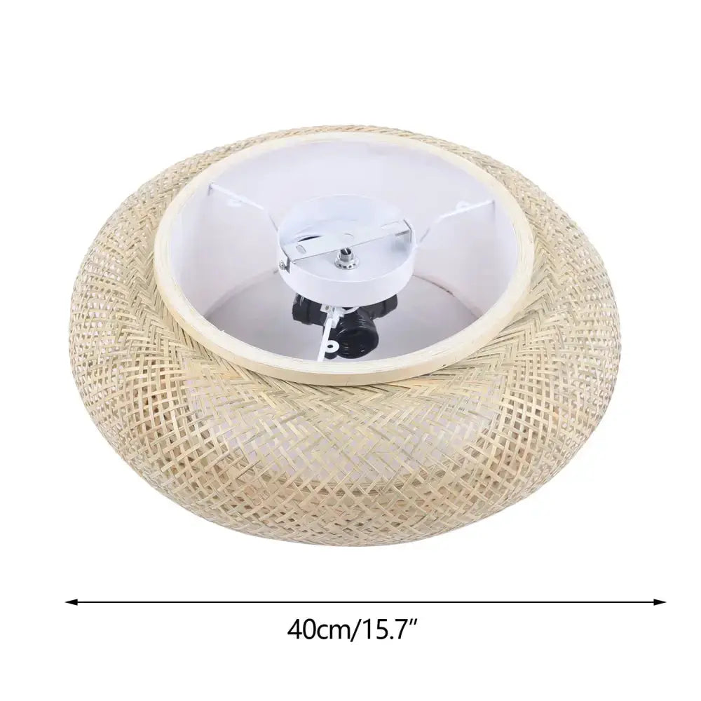 Rattan pendant ceiling fan with bamboo texture, natural beige weave, 40 cm Decorbites on Tampa Home & Garden Store