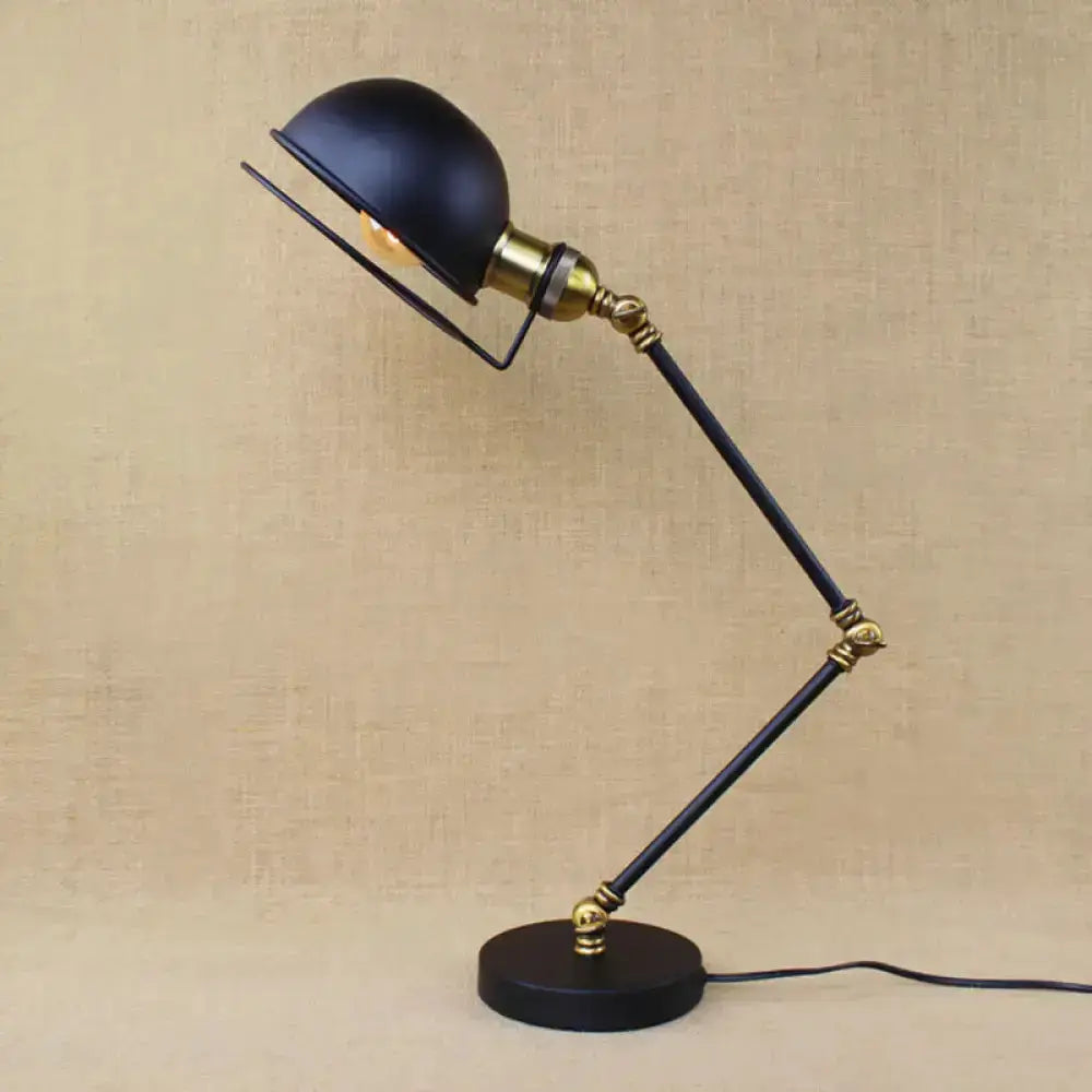 Modern black and brass dome LED table lamp with adjustable arm by Decorbites on Tampa Home & Garden Store