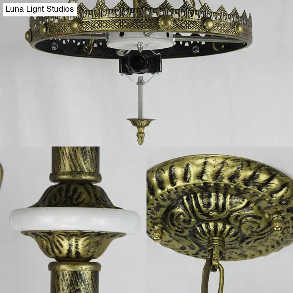 Stained Glass Brass Chandelier by Decorbites, ornate brass ceiling-mount fixture on Tampa Home & Garden Store