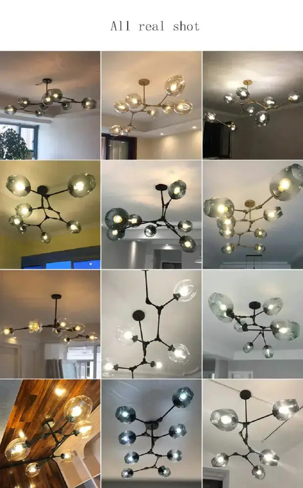 Chandelier Decorbites modern green glass globe pendant with branching metal arms collage on Tampa Home & Garden Store