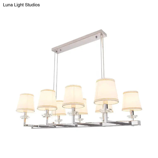 Decorbites chrome traditional barrel pendant light with fabric drum shades, 6-light chandelier on Tampa Home & Garden Store