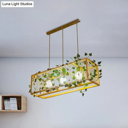 Vintage Beige Bamboo Pendant Light with Red Maple Leaf and Green Leaves Deco - Tea Room Lighting Kit - Tampa Home & Garden Store