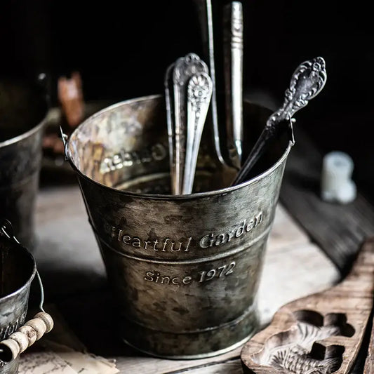 Vintage Iron Handle Bucket - Home Decoration