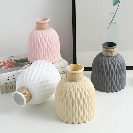 Water Ripple Plastic Vase by Decorbites, set of 4 pastel vases with honeycomb texture on Tampa Home & Garden Store