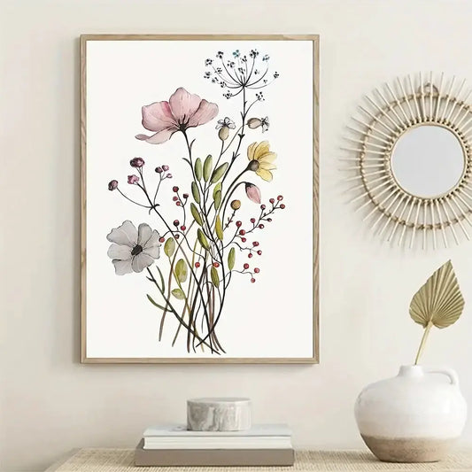 Watercolor Flower Posters framed botanical canvas art by Decorbites on Tampa Home & Garden Store