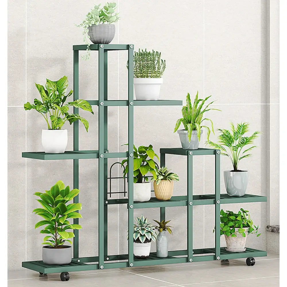 Wrought Iron Plant Stand with Wheels