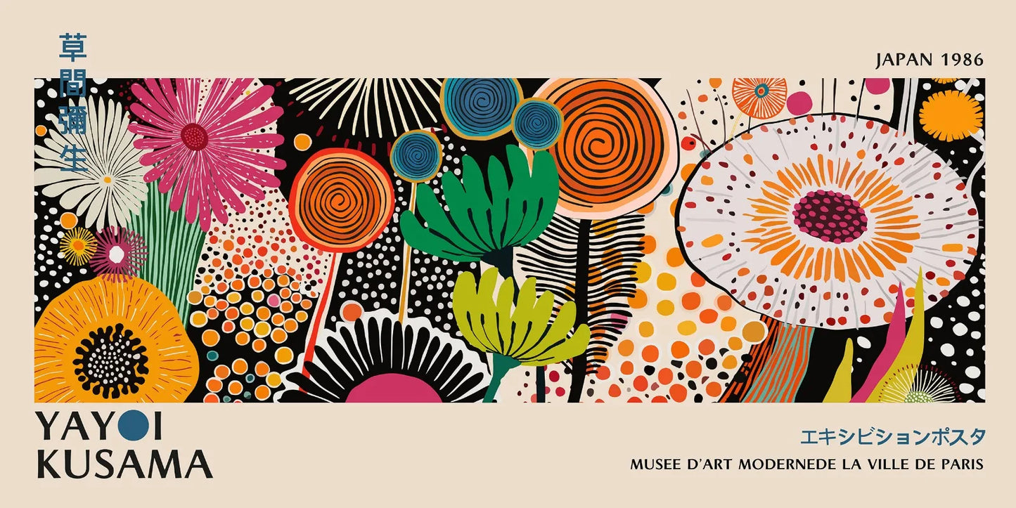 Yayoi Kusama Flower Canvas Wall Art